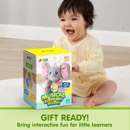 Joyfy Musical Elephant Plush Baby Toy, Stuffed Animal with Music & Light, Christmas Birthday Gifts for Infant Babies,Boys and Girls 6+ Months image {7}