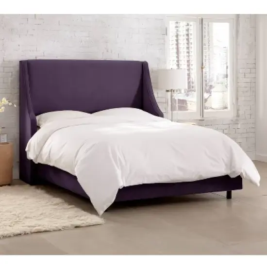 Dianna Swoop Arm Wingback Velvet Bed - Skyline Furniture image {4}