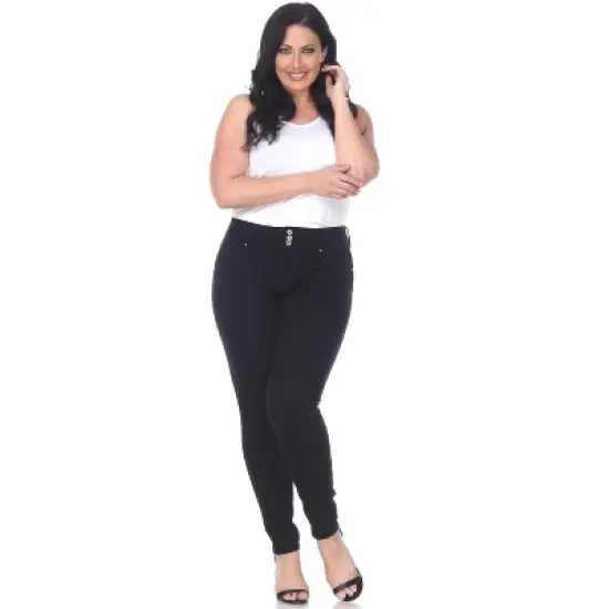 Women's Plus Size Super Stretch Black Denim - White Mark image {3}