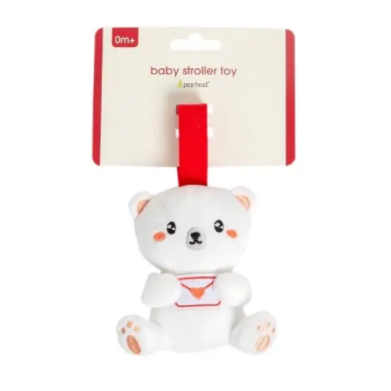 Pearhead Plush Baby Travel Stroller Toy - Bear - Valentine's Day image {4}