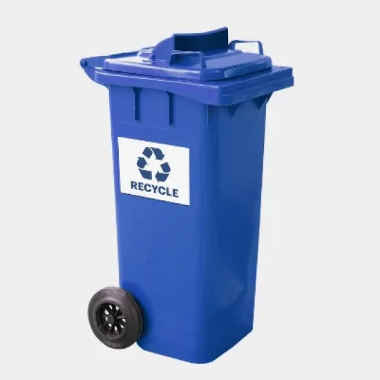 Avery Recycle Stickers, Blue Recycle Signs for Bins, Containers, Trash Cans and Walls, Waterproof, UV Resistant, Preprinted, 8-1/2" x 11", 2 Total image {2}