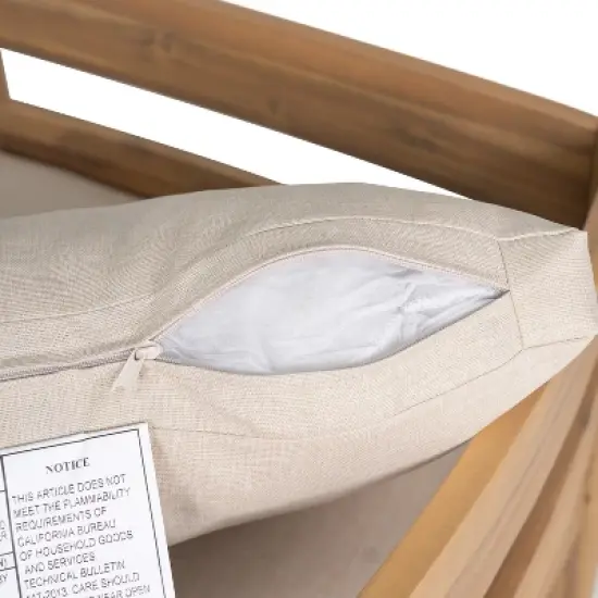 Christopher Knight Home Fritz Outdoor Rustic Upholstered Club Chair with Slat Paneling image {7}