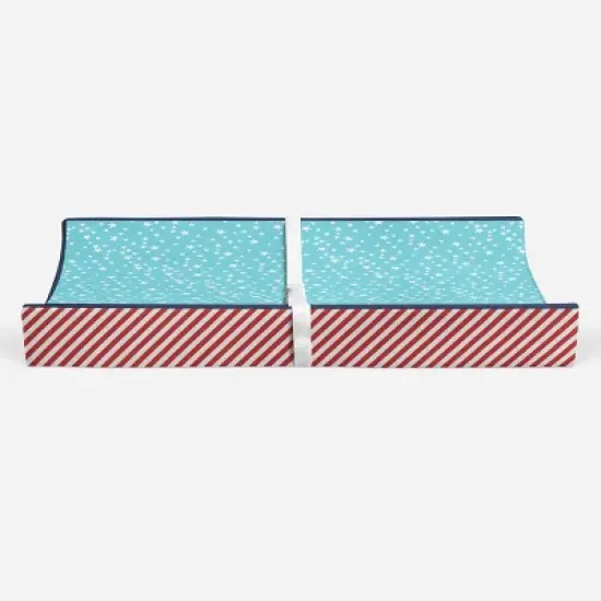 Bacati - Space Multicolor Boys Cotton Blue Stars Changing Pad Cover image {5}