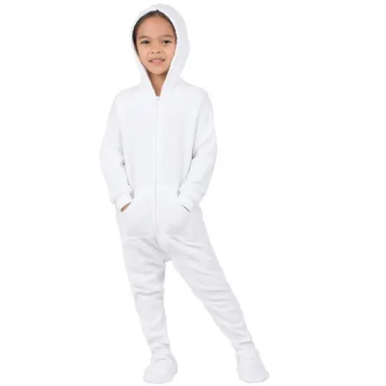 Footed Pajamas - Arctic White Toddler Hoodie Fleece Onesie image {2}