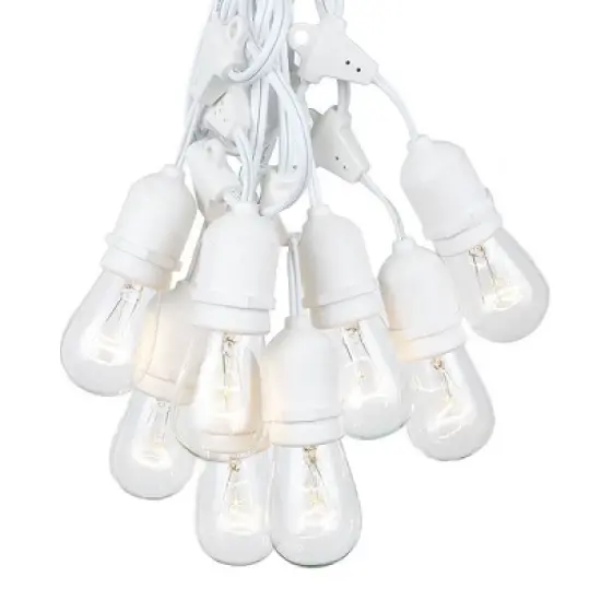 Novelty Lights Edison Outdoor String Lights with 50 Suspended Sockets White Wire 100 Feet image {6}