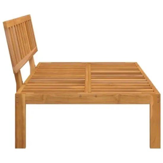 vidaXL Patio Pallet Middle Sofa Bench - Modular Outdoor Garden Furniture - Solid Acacia Wood - 47.2"x36.2"x27.2" - Assembly Required image {3}