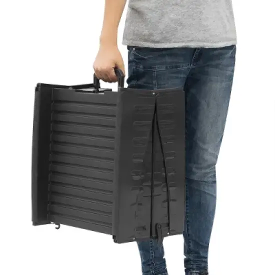 Pet Adobe Tri-Fold Portable Dog Ramp With Safe, Nonslip Traction Surface and Raised Sides for Cars, SUVs, Trucks, and Home - Black image {2}