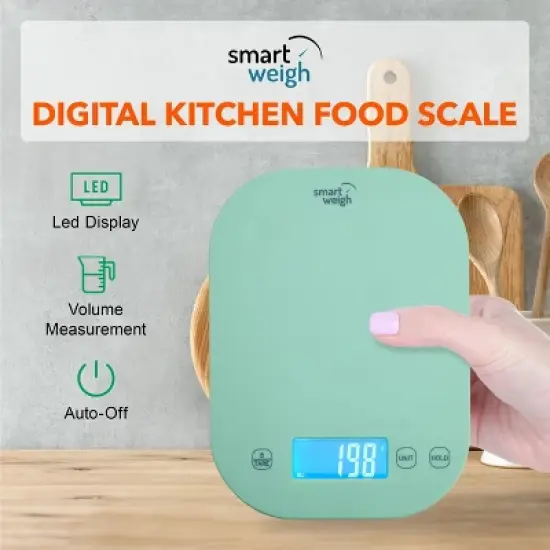 Smart Weigh Digital Food Scale -  11-pound capacity -  Mint Green image {2}