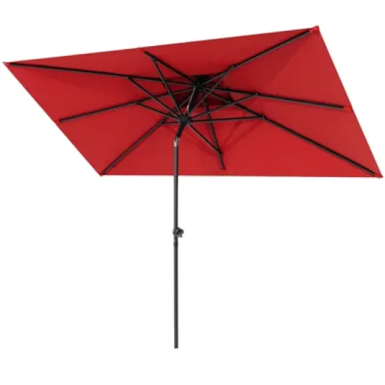 Crestlive Products 10 x 6.5 FT Double Top Patio Outdoor Umbrella  Rectangular Tilting Parasol Waterproof image {13}
