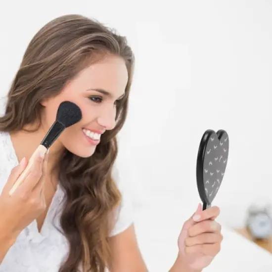 Unique Bargains Eyelash Pattern Heart Shape Cosmetic Mirrors 1 Pc image {2}