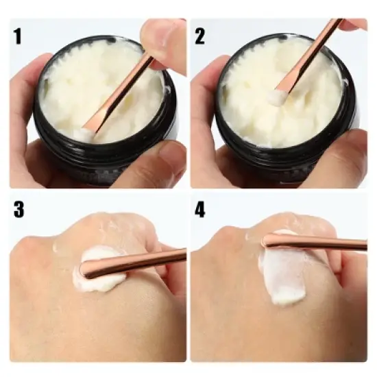 Unique Bargains Eye Cream Massage Sticks Beauty Scoop Makeup Spatula Mini Spoon for Facial Cosmetic Face Cream 2.32"x0.30" 4 Pcs image {4}