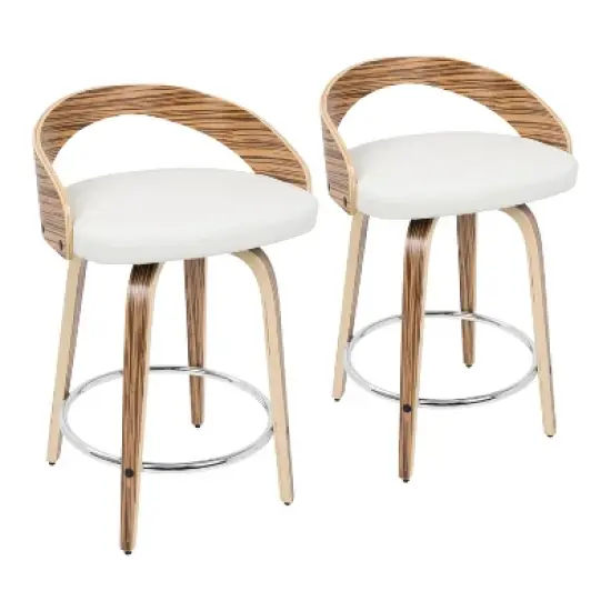 Set of 2 Grotto Upholstered Counter Height Barstools - Lumisource image {19}