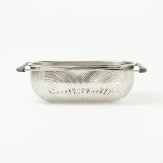 7qt Stainless Steel Expandable Over the Sink Mesh Colander Silver - Figmint&trade;: Dishwasher-Safe Kitchen Strainer image {3}