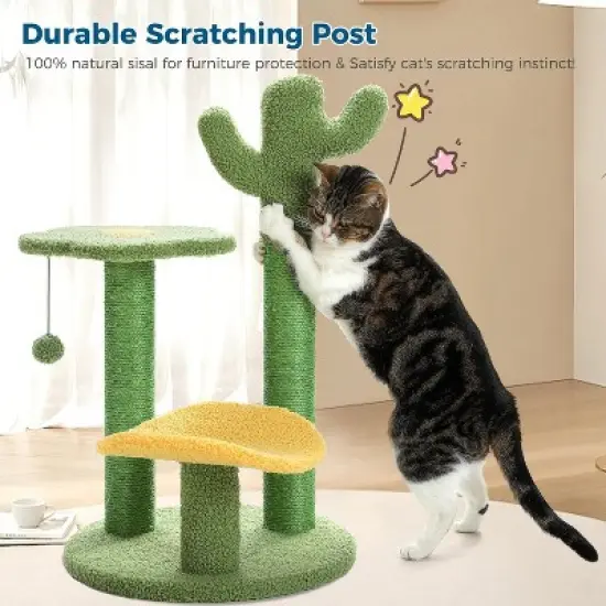 Multi-Level Indoor Cat Tree with Perch & Ball & Scratching Posts image {6}