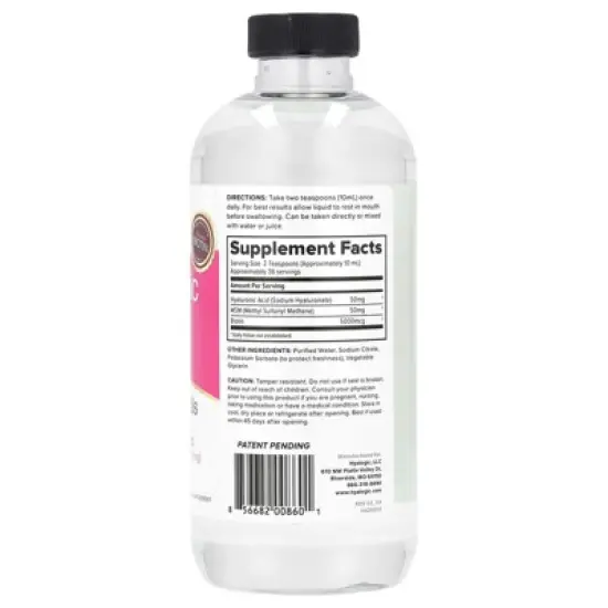 Hyalogic Hyaluronic Acid, Advanced Formula, Hair, Skin & Nails Support, 12 fl oz (354.88 ml) image {1}