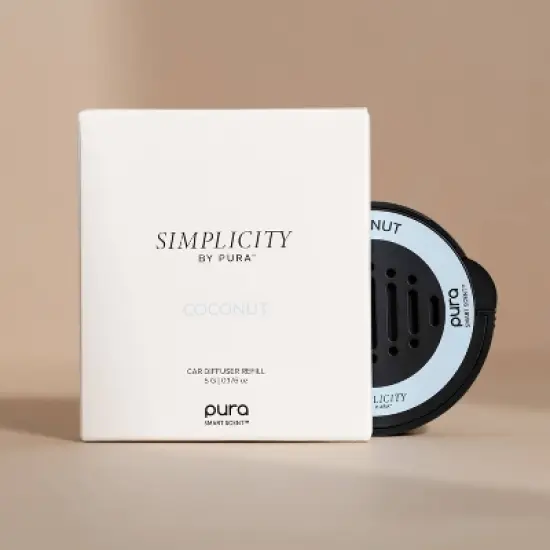 Simplicity by Pura Coconut Car Fragrance Refill: Scent, Vehicle Aroma Diffuser-Compatible image {1}