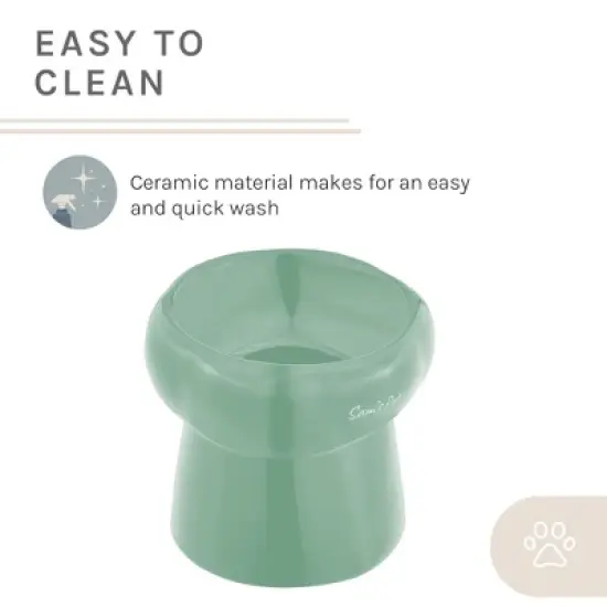 Sam's Pets Tall Tulip 2.0 Pet Bowl in Glossy Mint image {7}