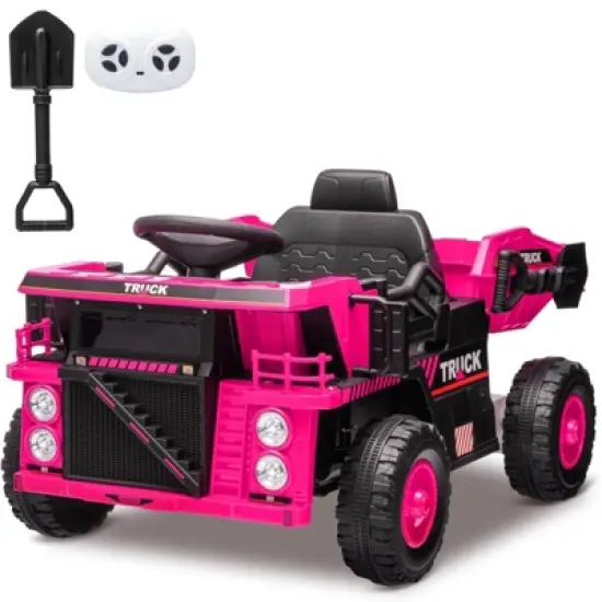 Ride on Dump Truck, 12 Volt Ride on Toys with Electric Dump Bed, Electric Car for Kids with Remote Control, Shoel, LED Lights, Musci Player image {8}