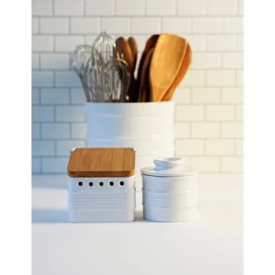 Rsvp Stoneware Garlic Keeper - White image {4}