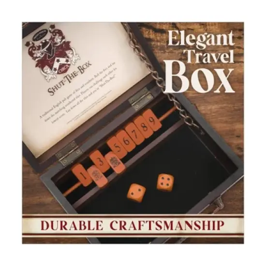 Front Porch Classics Circa Shut the Box Board Game: Math Focus, 20-60 Min Play, Includes Dice & Instructions image {6}
