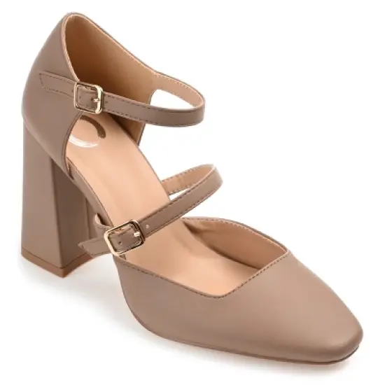 Journee Collection Womens Isadorah Mary Jane Mid Block Heel Square Toe Pumps image {10}
