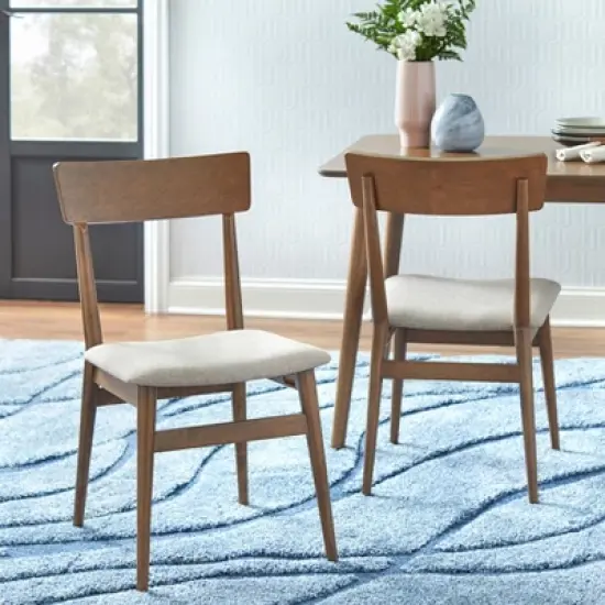 5pc Newington Mid-Century Dining Set Walnut/Mocha - Lifestorey image {1}