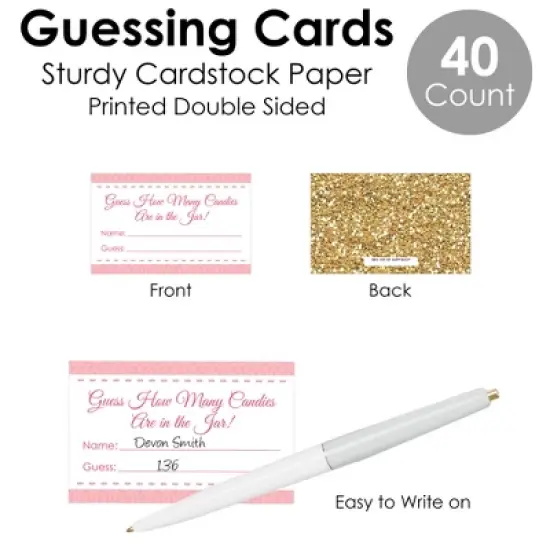 Big Dot of Happiness Sweet 16 - How Many Candies 16th Birthday Party Game - 1 Stand and 40 Cards - Candy Guessing Game image {4}