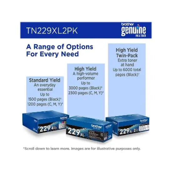 Brother TN229XL Black High Yield Toner Cartridge 2/Pack (TN229XL2PK) image {5}