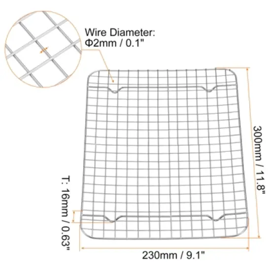 Unique Bargains Stainless Steel Roasting Baking BBQ Grill Net 1 Pc image {1}