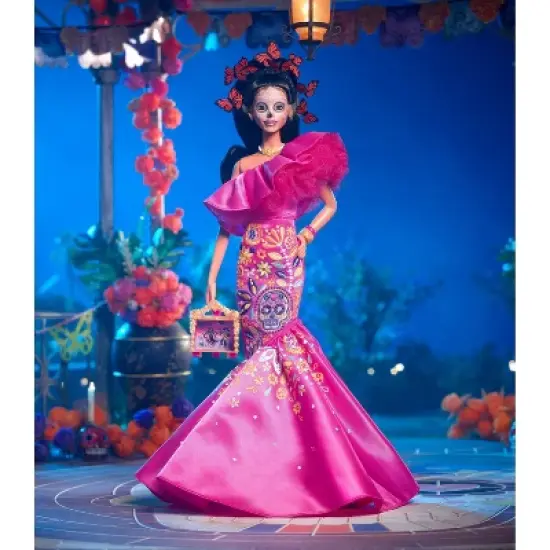 Barbie 13'' Signature 2023 Dia De Muertos Collector Doll in Ruffled Pink Gown image {1}