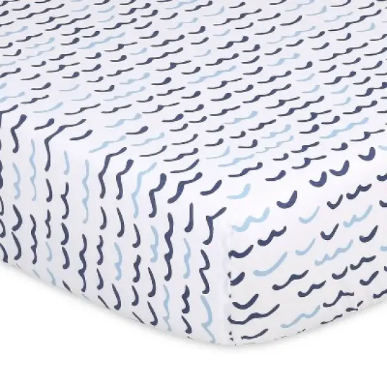 The Peanutshell Fitted Crib Sheets - Blue Nautical - 4pk image {3}