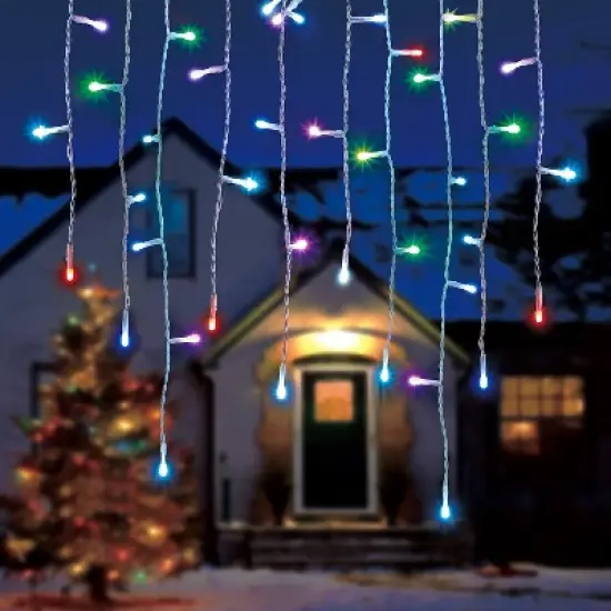 Home Heritage 7' Icicle Style Holiday Lights, App Controlled, 50 RGB LEDs 6 Pack image {4}