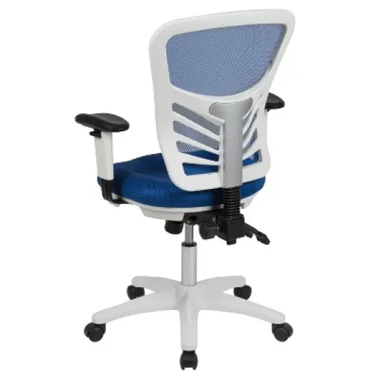 Emma and Oliver Mid-Back Mesh Triple Paddle Swivel Ergonomic Office Chair with Adjustable Arms image {11}