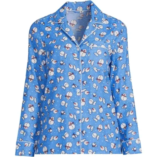 Lands' End Women's Long Sleeve Print Flannel Pajama Top image {13}