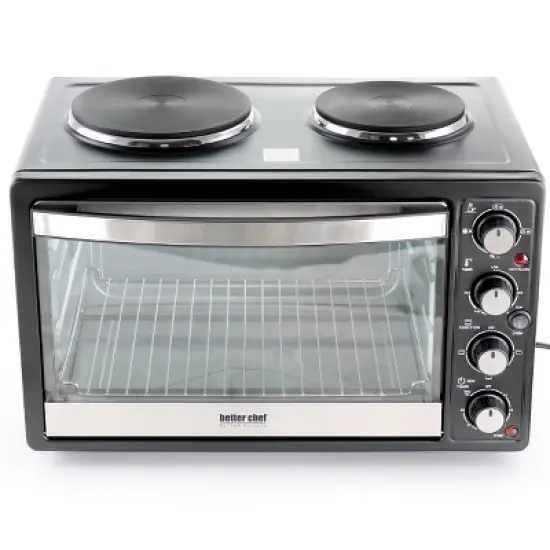 Better Chef Chef Central XL Toaster Oven and Broiler with Dual Solid Element Burners in Black image {1}