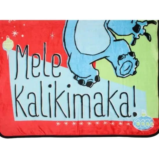 Disney Stitch Mele Kalikimaka Throw Blanket 46" x 60" Soft Fleece Throw Blanket image {2}