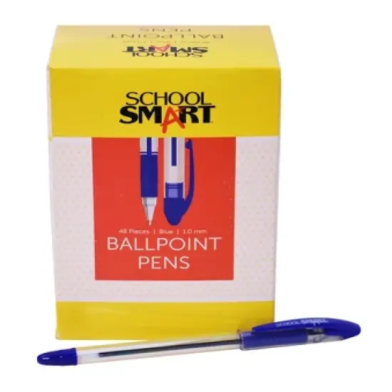 School Smart Blue Ballpoint Pen, Pack of 48 image {1}