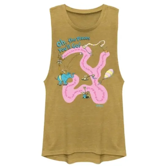 Junior's Dr. Seuss Oh the Places You'll Go Quotes Festival Muscle Tee image {3}
