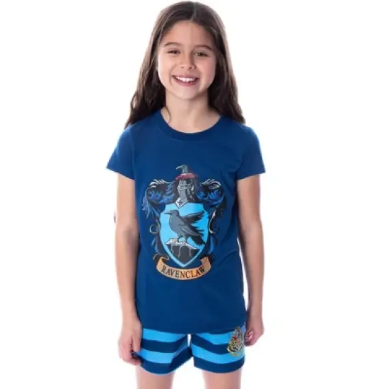 Harry Potter Girls' Hogwarts Castle Shirt and Shorts Pajama Set - All 4 Houses image {8}