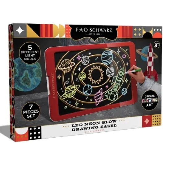 FAO Schwarz Neon Glow Drawing Easel image {4}