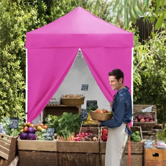 EAGLE PEAK 5x5 FT Pop up Canopy Instant Portable Tent with 4-Side Wall Panels image {14}