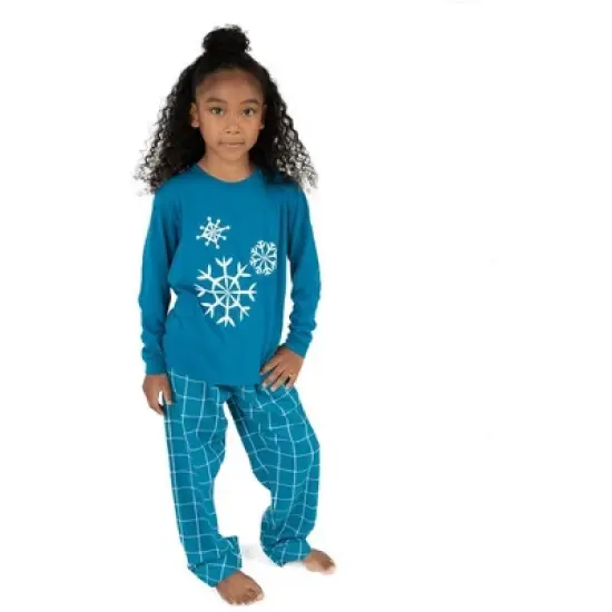 Leveret Kids Poly Top and Flannel Feel Pants Christmas Pajamas image {1}