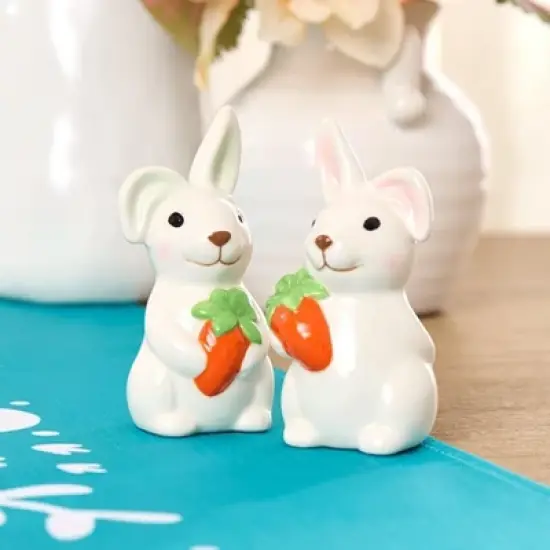 The Lakeside Collection Whimsical Spring Teal Bunny Easter Tabletop Collection - Salt and Pepper Shaker Set image {2}