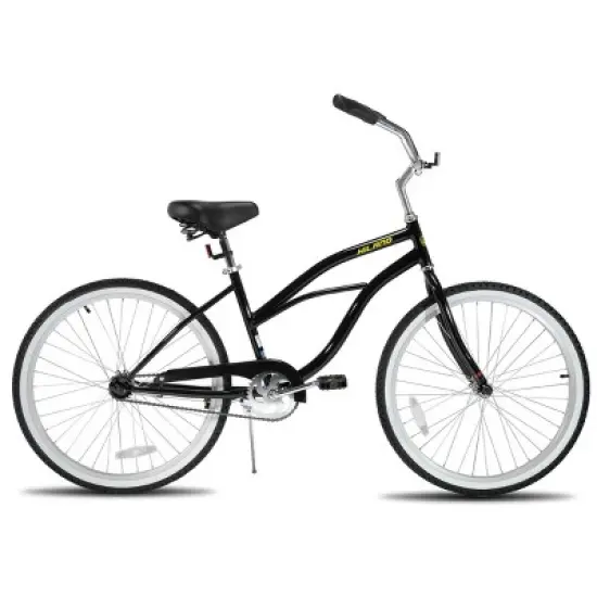 HILAND 24 26 inch Beach Cruiser Bike for Adults Women Men, Step Through City Commuter Bicycle, Black/Blue/Red image {13}