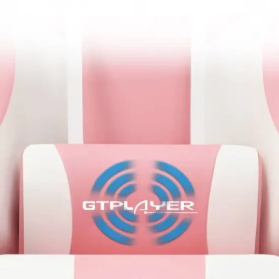 Gaming Chair with Footrest and Ergonomic Lumbar Massage Pillow PU Leather Office Chair - GTRACING image {9}