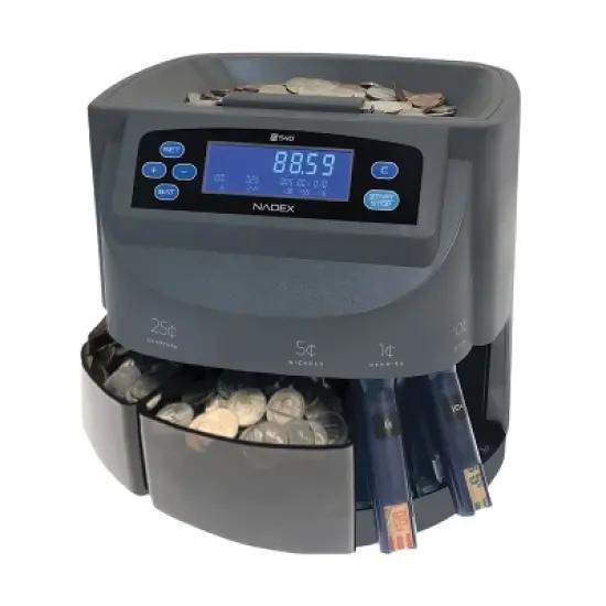 Nadex Coins&trade; S540 Coin Counting Sorter and Coin Roll Wrapper in Gray image {2}