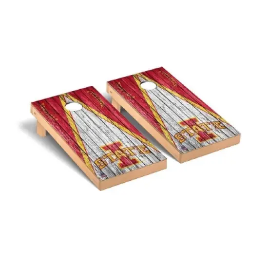 NCAA Iowa State Cyclones Premium Cornhole Board Triangle Weathered Version image {1}