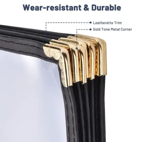 WeChef 30 Pack Menu Covers 8.5 x 14" Book Style Menu Holders 7 Pages 14 Views Restaurant Club Black image {3}