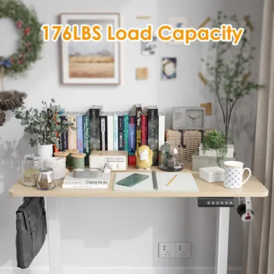 Lirago White Electric Standing Desk 40x24 Splice Board Carbon Steel Frame 170LB Capacity Height Adjustable image {5}