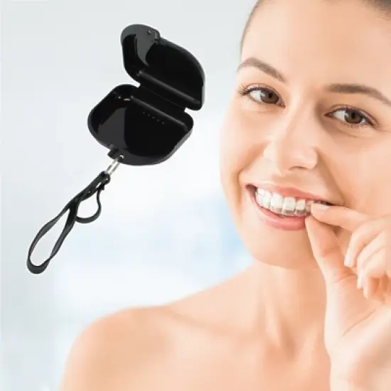 Unique Bargains Compact Braces Box with Lanyard 1 Pc image {1}